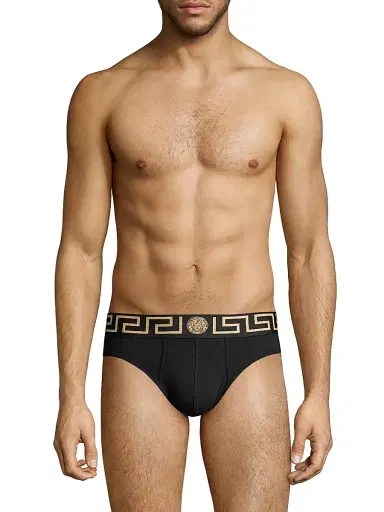 Versace Men's Iconic 2-Pack Briefs - Black Gold | Thumbnail 3 Versace Men's Iconic 2-Pack Briefs - Black Gold | Thumbnail 3