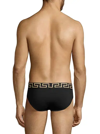 Versace Men's Iconic 2-Pack Briefs - Black Gold | Thumbnail 4 Versace Men's Iconic 2-Pack Briefs - Black Gold | Thumbnail 4