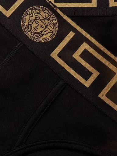 Versace Men's Iconic 2-Pack Briefs - Black Gold | Thumbnail 5 Versace Men's Iconic 2-Pack Briefs - Black Gold | Thumbnail 5