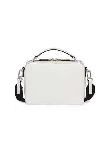 Prada Men's Medium Brique Saffiano Leather Bag - White | Thumbnail 4