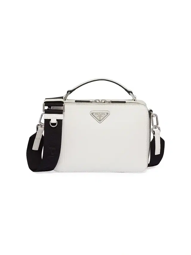 Men's  Brique Saffiano Leather Bag - White