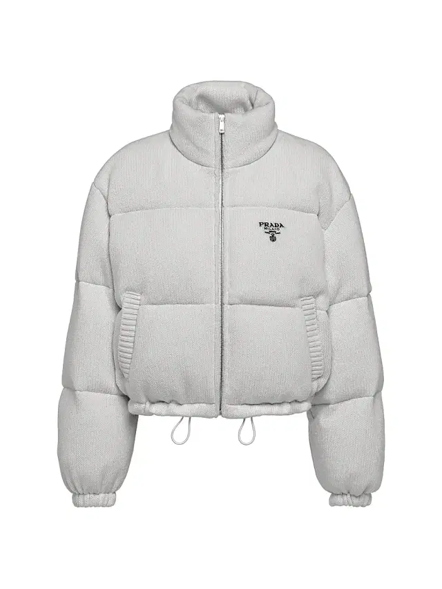 Women's Boxy Wool And Cashmere Knit Puffer Jacket - Grey