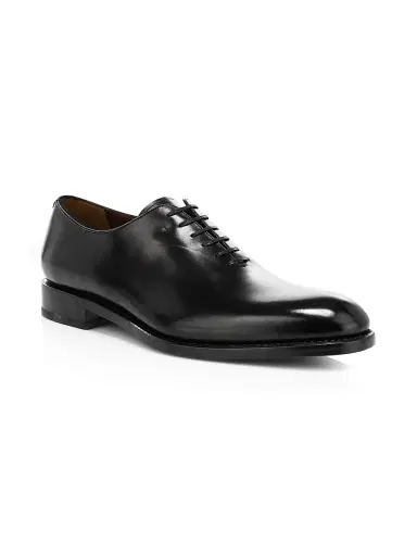 Ferragamo Men's Angiolo Lace-Up Leather Dress Shoes - Nero - Size 13 | Thumbnail 2