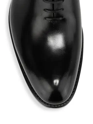 Ferragamo Men's Angiolo Lace-Up Leather Dress Shoes - Nero - Size 13 | Thumbnail 4