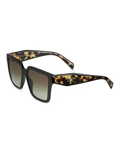 Prada Women's 56MM Square Sunglasses - Black Havana Gradient | Thumbnail 2