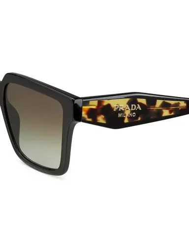 Prada Women's 56MM Square Sunglasses - Black Havana Gradient | Thumbnail 3