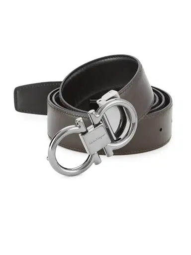 Ferragamo Men's Gancini Buckle Cut-to-Size Reversible Belt - Nero - Size 46 | Thumbnail 4 Ferragamo Men's Gancini Buckle Cut-to-Size Reversible Belt - Nero - Size 46 | Thumbnail 4