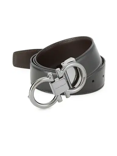 Ferragamo Men's Gancini Buckle Cut-to-Size Reversible Belt - Nero - Size 46 | Thumbnail 1 Ferragamo Men's Gancini Buckle Cut-to-Size Reversible Belt - Nero - Size 46 | Thumbnail 1
