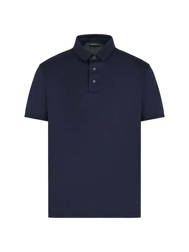 Men's Cotton-Blend Polo Shirt - Navy