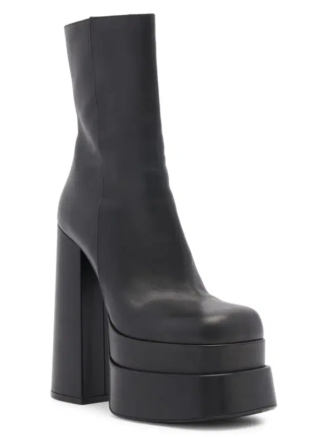Women's Medusa Aevitas Leather Platform Booties - Black