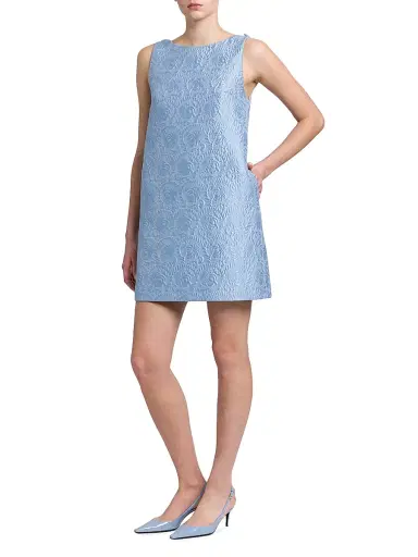 Dolce & Gabbana Women's Brocade Shift Minidress - Glicine Viola Chiari | Thumbnail 2