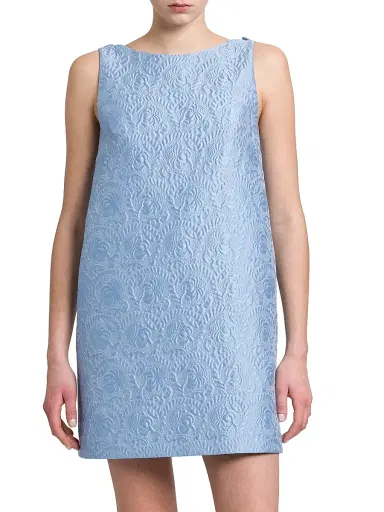 Dolce & Gabbana Women's Brocade Shift Minidress - Glicine Viola Chiari | Thumbnail 3