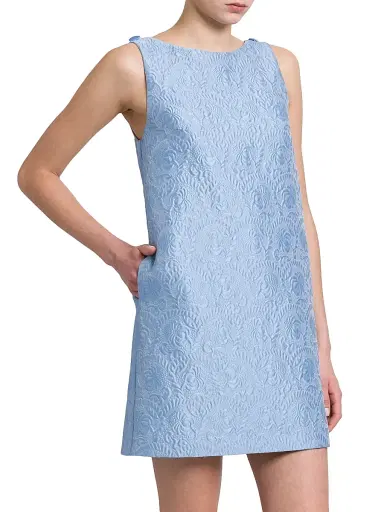 Dolce & Gabbana Women's Brocade Shift Minidress - Glicine Viola Chiari | Thumbnail 4