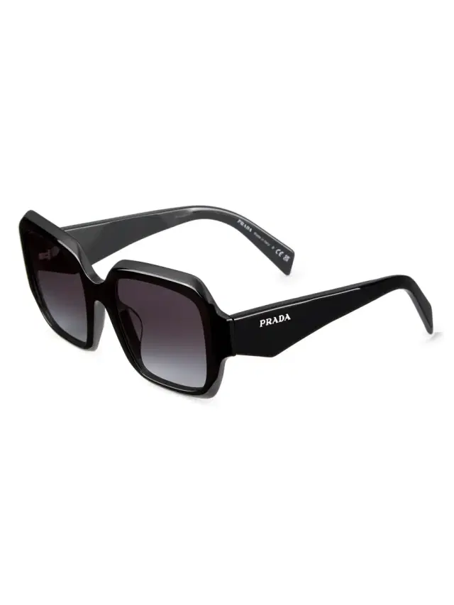 Women's 54MM Square Sunglasses - Black Grey Gradient Women's 54MM Square Sunglasses - Black Grey Gradient