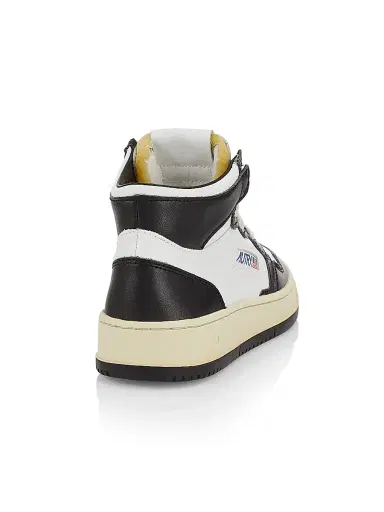 Autry Women's Medalist Mid-Top Leather Sneakers - White Black - Size 12 | Thumbnail 3
