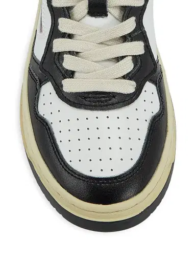 Autry Women's Medalist Mid-Top Leather Sneakers - White Black - Size 12 | Thumbnail 4