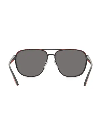 Prada Linea Rossa Men's 62MM Metal Pilot Sunglasses - Black Red | Thumbnail 5 Prada Linea Rossa Men's 62MM Metal Pilot Sunglasses - Black Red | Thumbnail 5