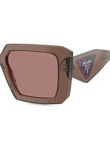 Prada Women's 51MM Square Sunglasses - Light Brown | Thumbnail 3