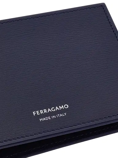 Ferragamo Men's Florence Leather Card Holder - Midnight Nero | Thumbnail 4 Ferragamo Men's Florence Leather Card Holder - Midnight Nero | Thumbnail 4