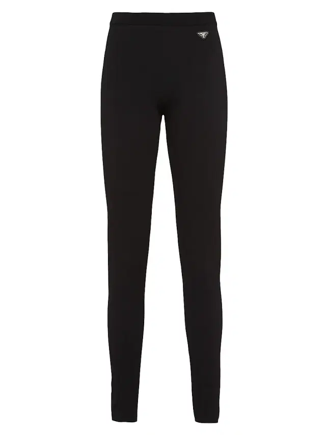 Women's Viscose and Wool Leggings - Black