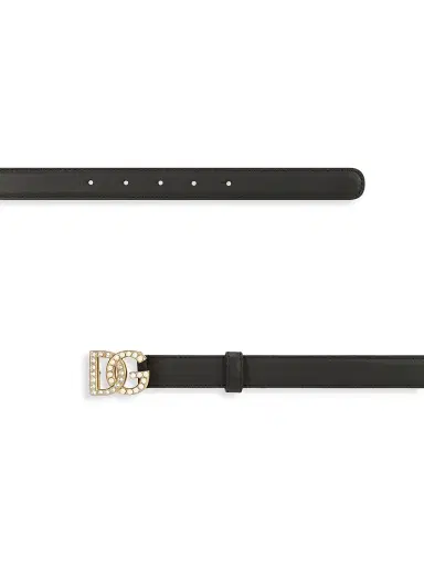 Dolce & Gabbana Women's DG Swarovski Logo Leather Belt - Nero - Size Medium | Thumbnail 3 Dolce & Gabbana Women's DG Swarovski Logo Leather Belt - Nero - Size Medium | Thumbnail 3