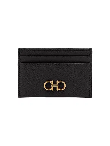 Ferragamo Women's Gancini Leather Card Case - Nero | Thumbnail 1 Ferragamo Women's Gancini Leather Card Case - Nero | Thumbnail 1