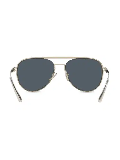 Prada Men's 57MM Metal Pilot Sunglasses - Dark Grey | Thumbnail 5 Prada Men's 57MM Metal Pilot Sunglasses - Dark Grey | Thumbnail 5