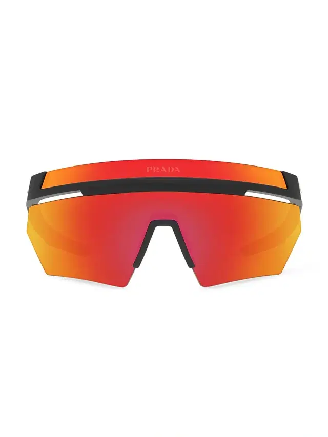 Prada Linea Rossa Men's 60MM Shield Sunglasses - Orange