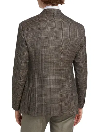Giorgio Armani Men's Plaid Wool Two-Button Sport Coat - Brown | Thumbnail 5 Giorgio Armani Men's Plaid Wool Two-Button Sport Coat - Brown | Thumbnail 5
