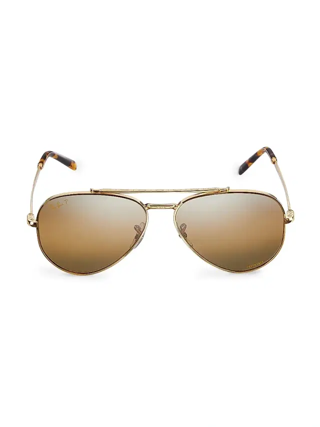 Ray-Ban Women's 58MM Aviator Sunglasses - Yellow