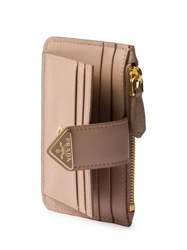 Prada Women's Saffiano and Smooth Leather Card Holder - Light Pink | Thumbnail 2 Prada Women's Saffiano and Smooth Leather Card Holder - Light Pink | Thumbnail 2