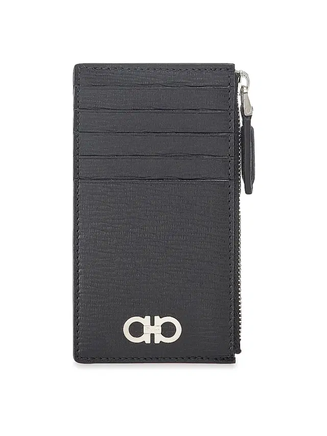 FERRAGAMO Men's Revival Gancini Card Wallet - Nero Red