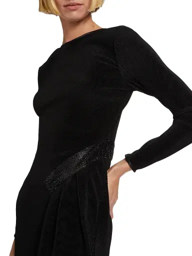 Giorgio Armani Women's Embellished Pleated Jersey Gown - Black - Size 4 | Thumbnail 6 Giorgio Armani Women's Embellished Pleated Jersey Gown - Black - Size 4 | Thumbnail 6