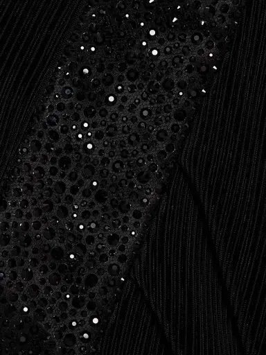 Giorgio Armani Women's Embellished Pleated Jersey Gown - Black - Size 4 | Thumbnail 7 Giorgio Armani Women's Embellished Pleated Jersey Gown - Black - Size 4 | Thumbnail 7