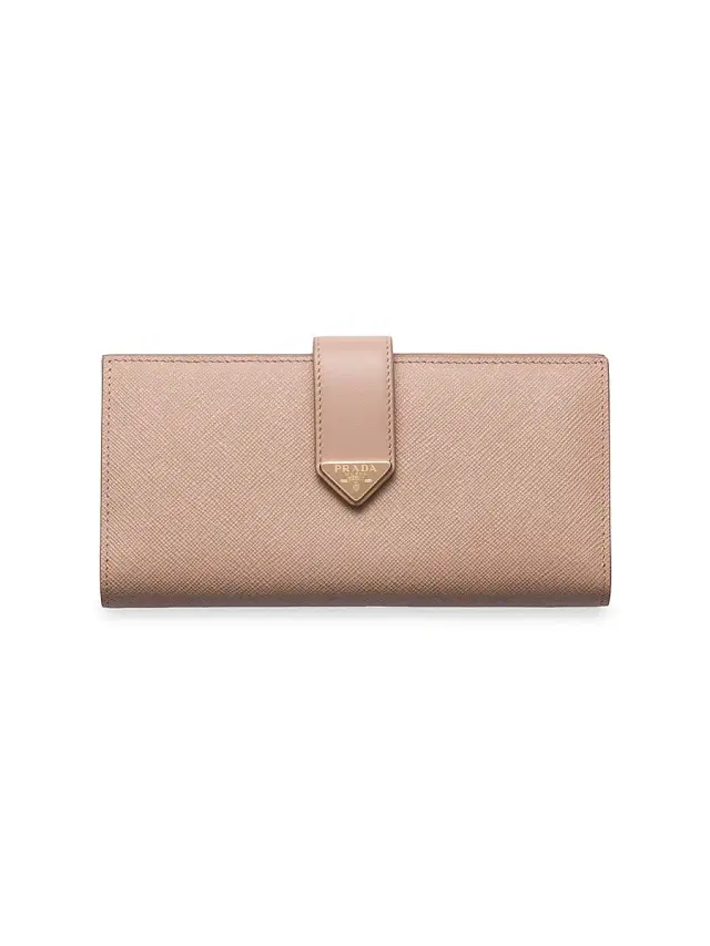 Prada Women's  Saffiano and Leather Wallet - Light Pink