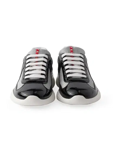 Prada Men's Patent Leather and Technical Fabric America's Cup Sneakers - Black Multi - Size 6.5 | Thumbnail 2 Prada Men's Patent Leather and Technical Fabric America's Cup Sneakers - Black Multi - Size 6.5 | Thumbnail 2