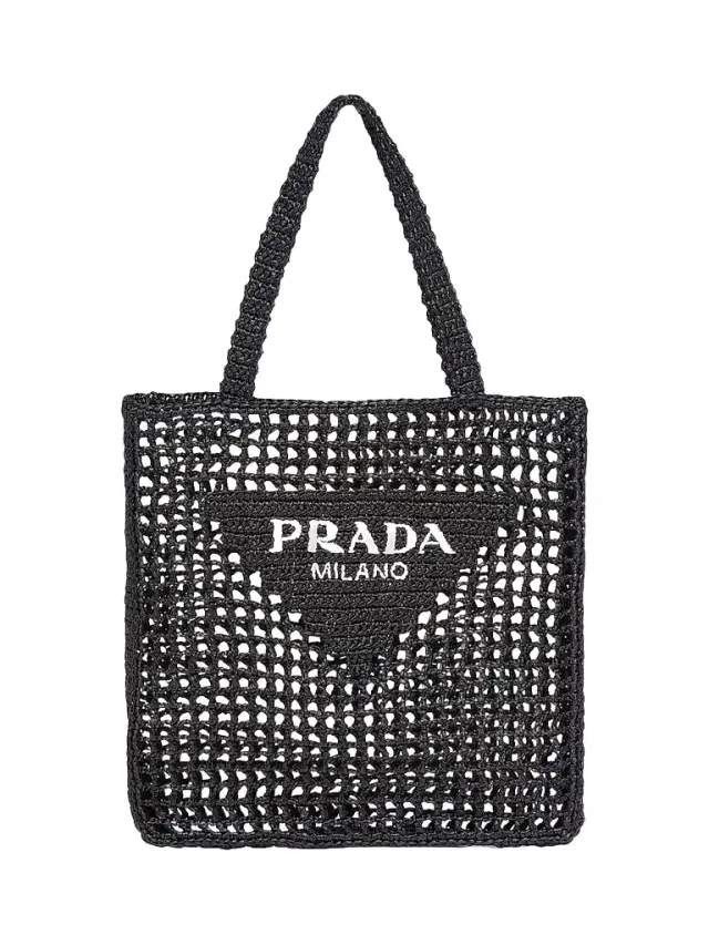 Prada Women's  Crochet Tote Bag - Black