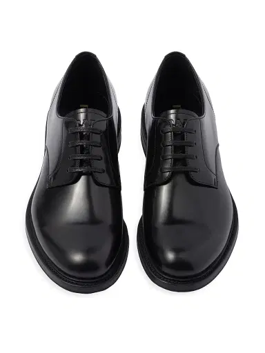 Prada Men's Brushed Leather Lace-Up Shoes - Black - Size 11 | Thumbnail 3 Prada Men's Brushed Leather Lace-Up Shoes - Black - Size 11 | Thumbnail 3