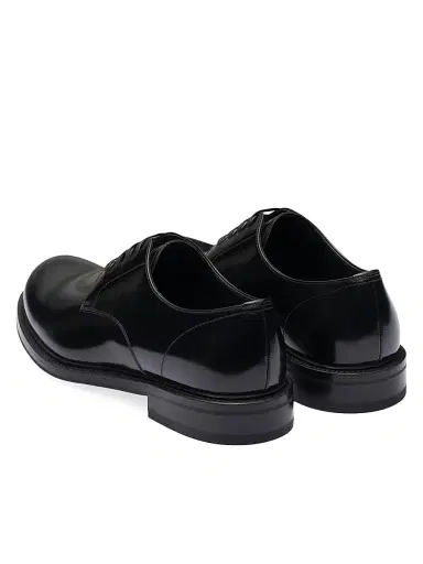 Prada Men's Brushed Leather Lace-Up Shoes - Black - Size 11 | Thumbnail 4 Prada Men's Brushed Leather Lace-Up Shoes - Black - Size 11 | Thumbnail 4