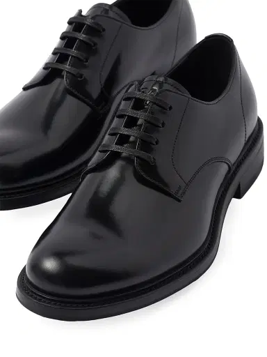 Prada Men's Brushed Leather Lace-Up Shoes - Black - Size 11 | Thumbnail 5 Prada Men's Brushed Leather Lace-Up Shoes - Black - Size 11 | Thumbnail 5