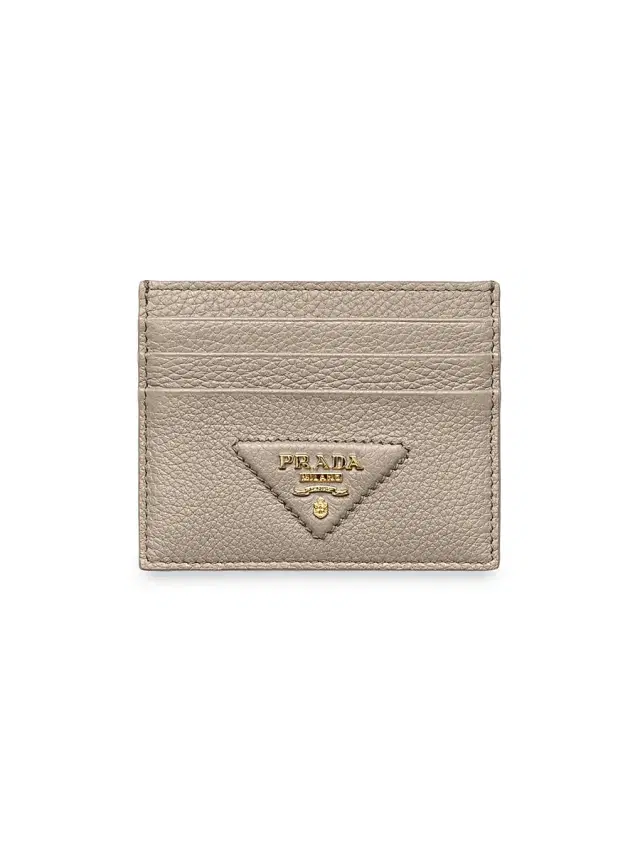 Prada Women's Leather Card Holder - Warm Sand