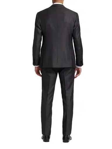 Emporio Armani Men's Textured Wool-Silk Tuxedo - Grey | Thumbnail 5