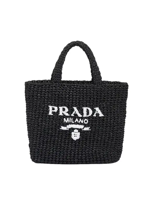 Prada Women's  Raffia Tote Bag - Black
