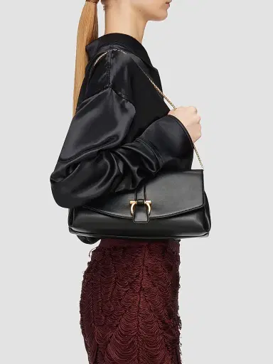 Ferragamo Women's Medium New Line Leather Shoulder Bag - Nero | Thumbnail 3