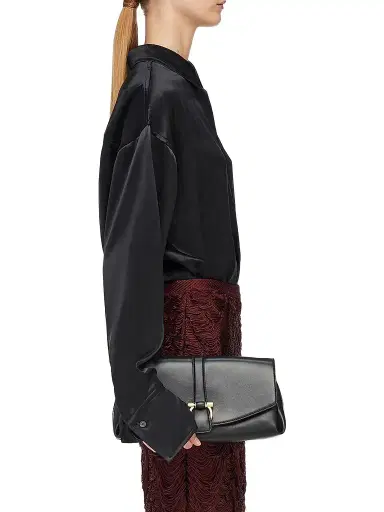 Ferragamo Women's Medium New Line Leather Shoulder Bag - Nero | Thumbnail 1
