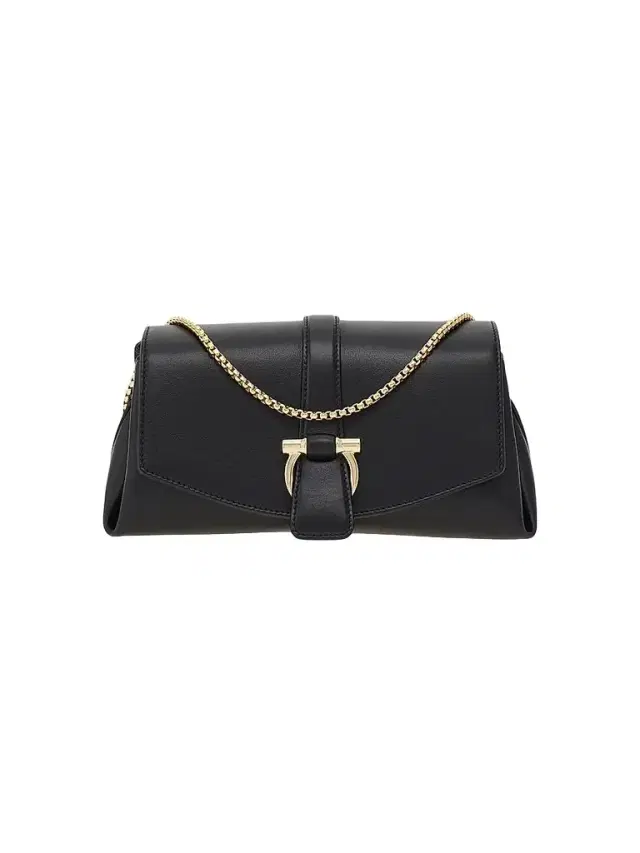 FERRAGAMO Women's New Line  Leather Shoulder Bag - Nero