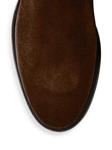 Santoni Women's Suede Mid Calf Boots - Dark Brown | Thumbnail 4