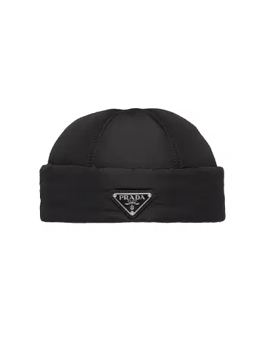 Prada Men's Re-Nylon Beanie - Black - Size Large | Thumbnail 1