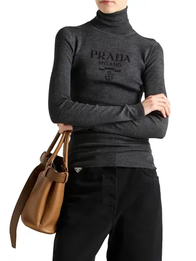 Prada Women's Superfine Wool Turtleneck Sweater | Thumbnail 2 Prada Women's Superfine Wool Turtleneck Sweater | Thumbnail 2