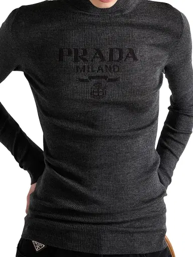 Prada Women's Superfine Wool Turtleneck Sweater | Thumbnail 5 Prada Women's Superfine Wool Turtleneck Sweater | Thumbnail 5